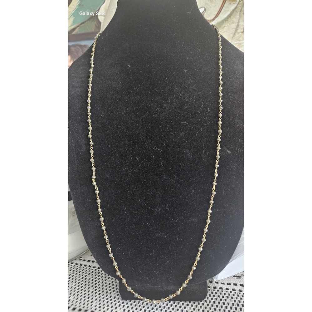 Chan Luu 18k Gold Plated Over Sterling Silver With Iron Pyrite Beads Necklace